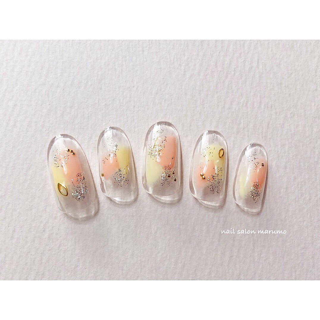 春 夏 女子会 シンプル クリア Marumo Nailのネイルデザイン No ネイルブック