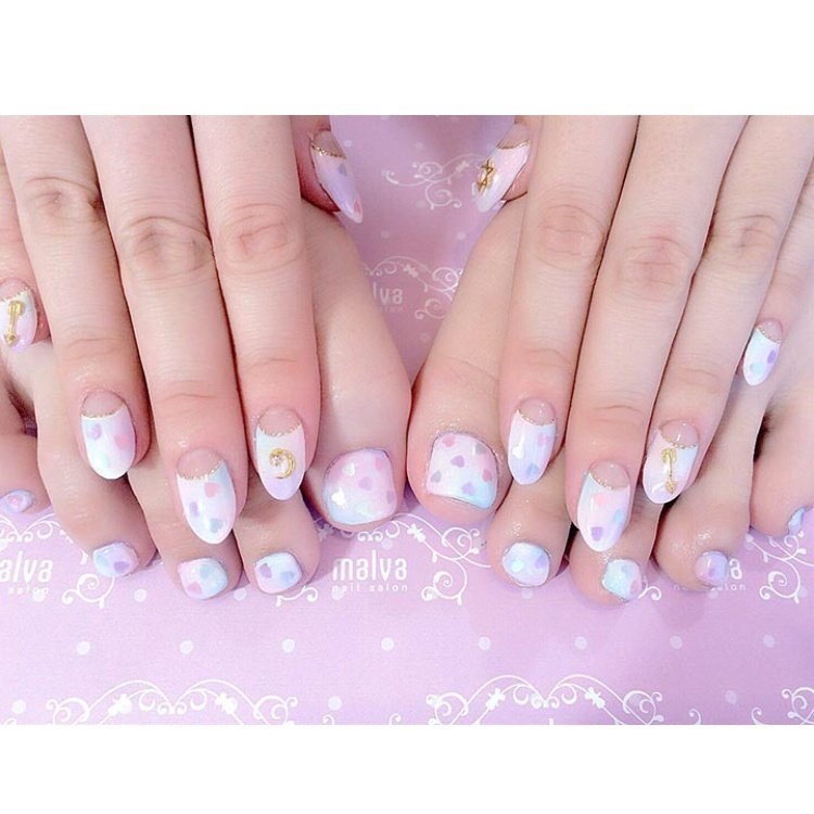 春 夏 オールシーズン ハンド シンプル Nailsalon Malva 原宿店のネイルデザイン No ネイルブック