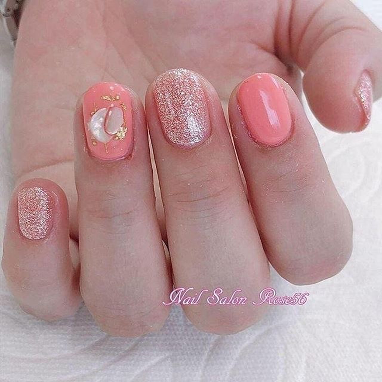 春/夏/ハンド/ワンカラー/シェル - nail_salon_rose_56のネイル 