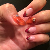 夏 オレンジ かっこいいのネイルデザイン ネイルブック