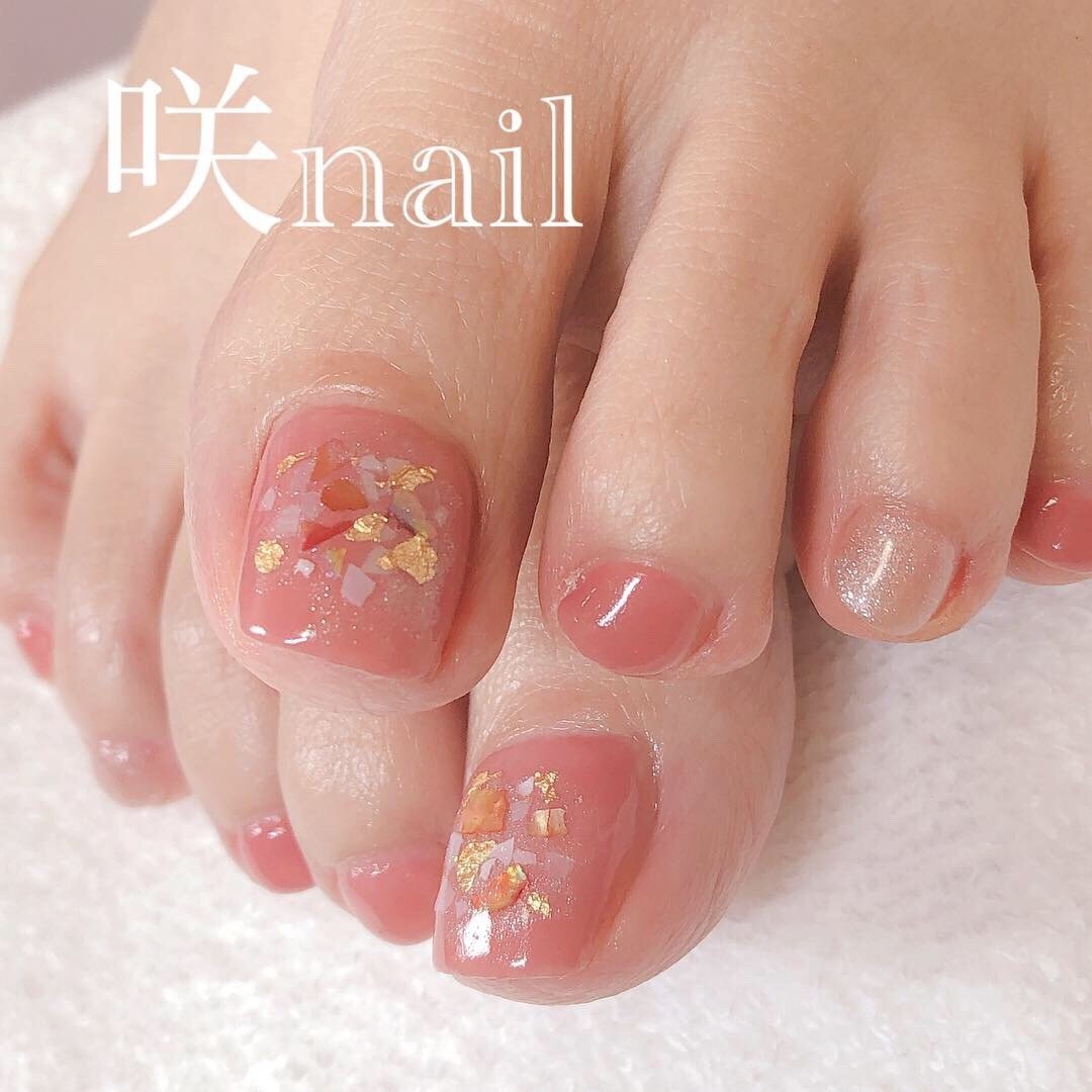 オールシーズン オフィス パーティー デート フット 咲nail サキネイル のネイルデザイン No 4217281 ネイルブック