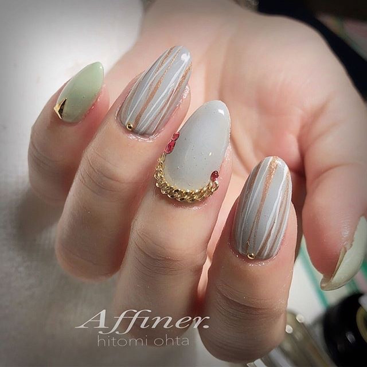 春 夏 ハンド ワンカラー ストライプ ｔａｉ Nail Eyelashのネイルデザイン No ネイルブック