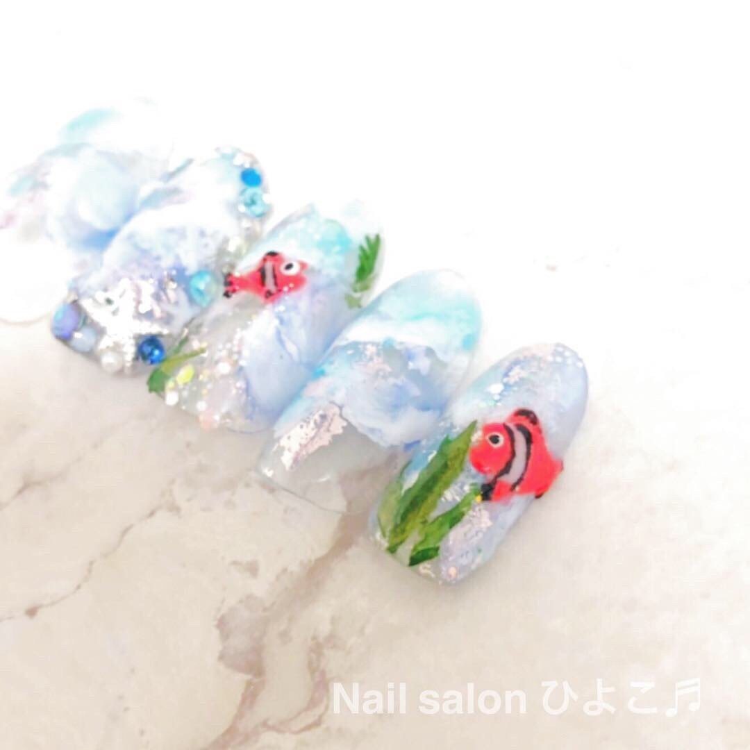 夏 旅行 海 リゾート ハンド Nail Salon ひよこ のネイルデザイン No ネイルブック