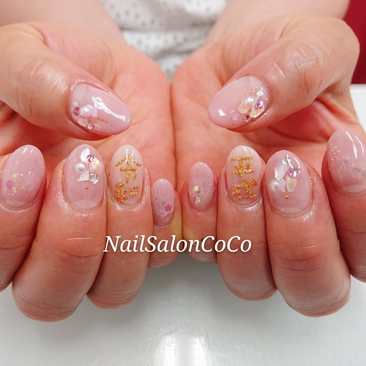 春 ハンド グラデーション シェル パール Nailsaloncocoのネイルデザイン No ネイルブック