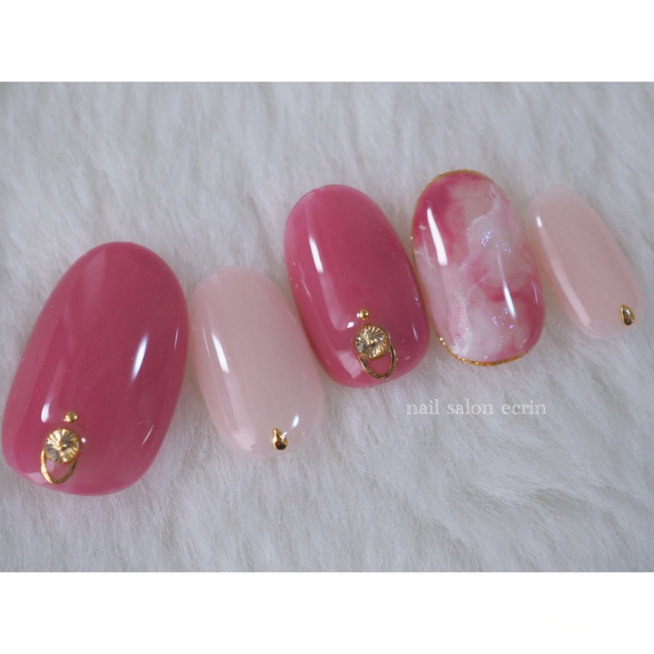 春 夏 大理石 ピンク Nail Ecrinのネイルデザイン No ネイルブック