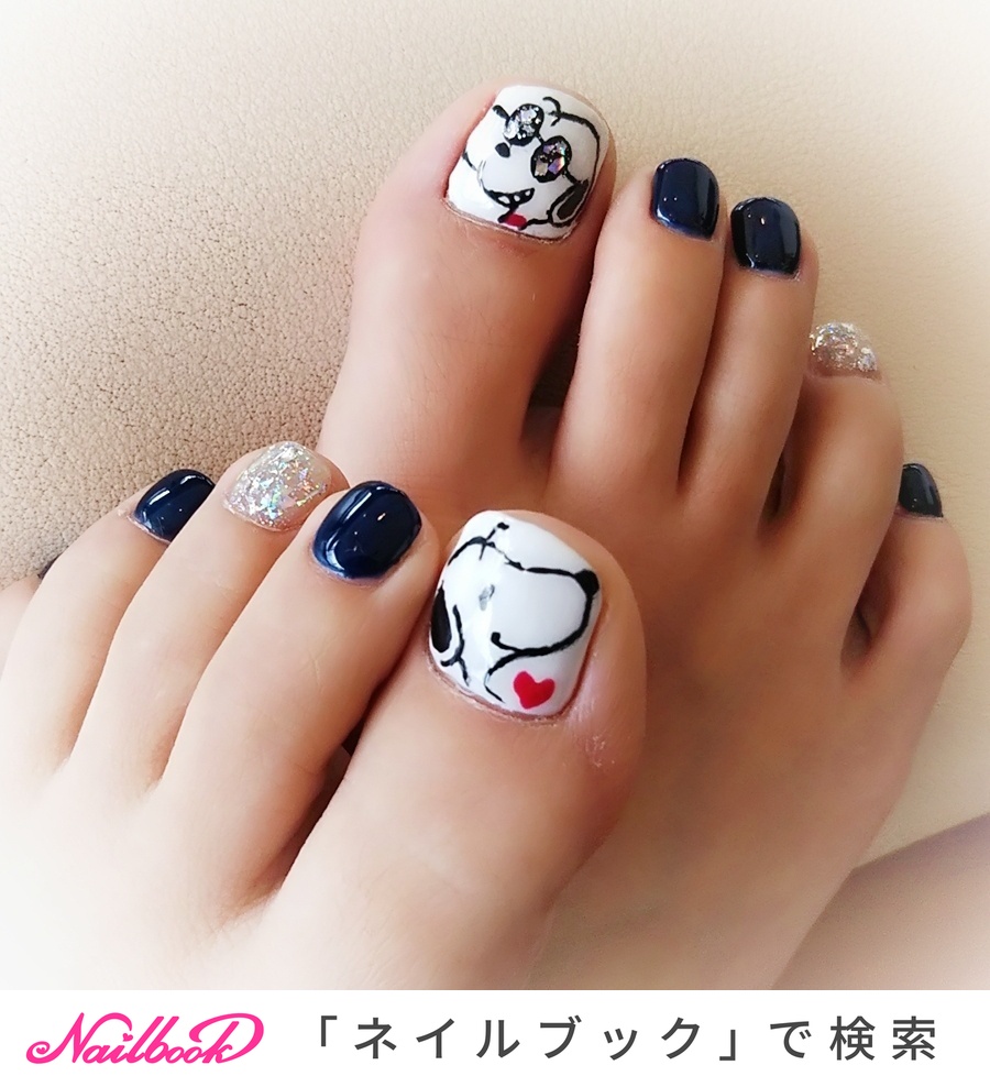 人気順 スヌーピーフットネイルのネイルデザイン ネイルブック