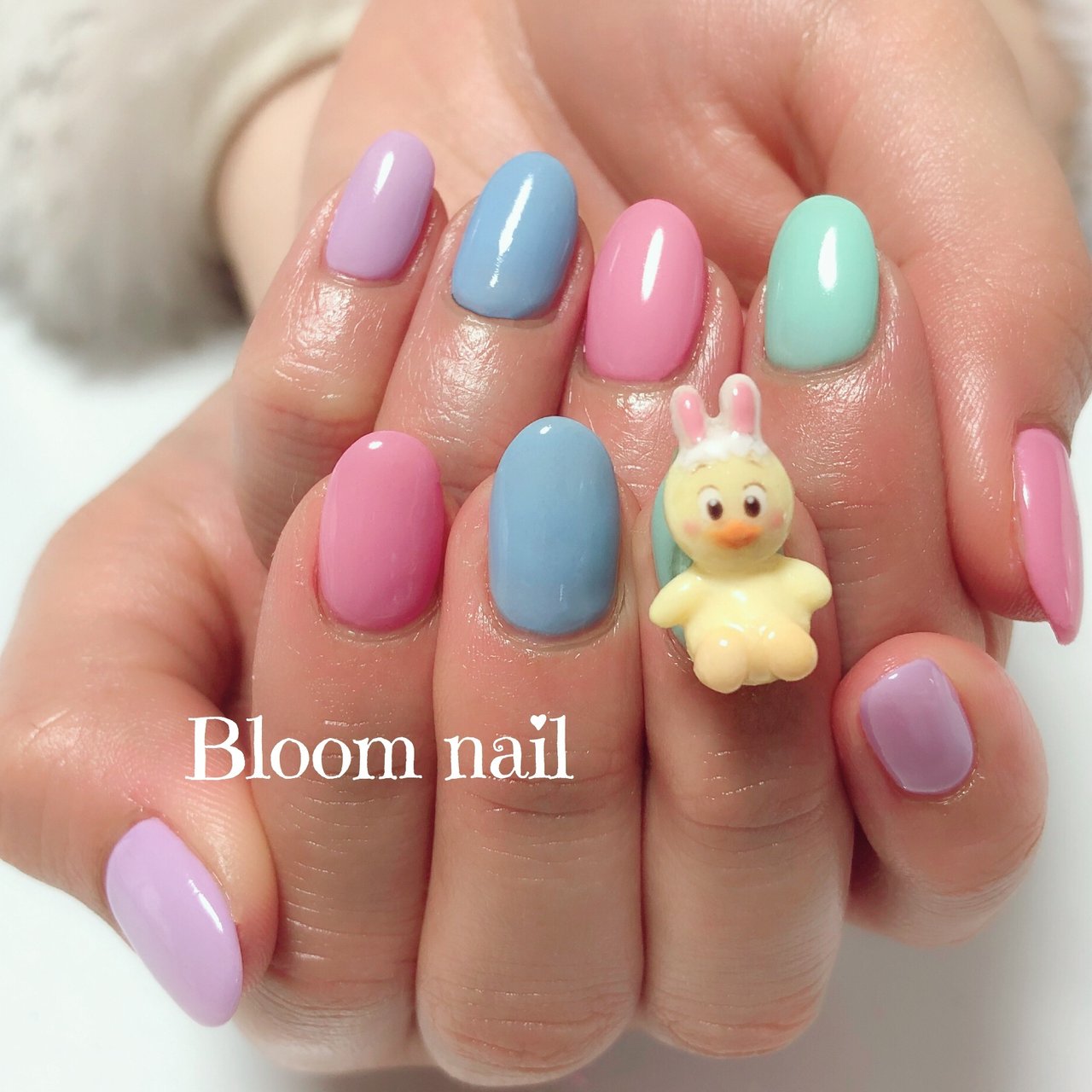 オールシーズン ハンド ワンカラー キャラクター パステル Bloom Nailのネイルデザイン No ネイルブック