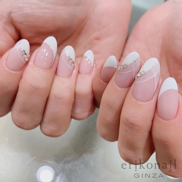 オールシーズン ブライダル 女子会 ハンド シンプル Erikonail Ginzaのネイルデザイン No ネイルブック