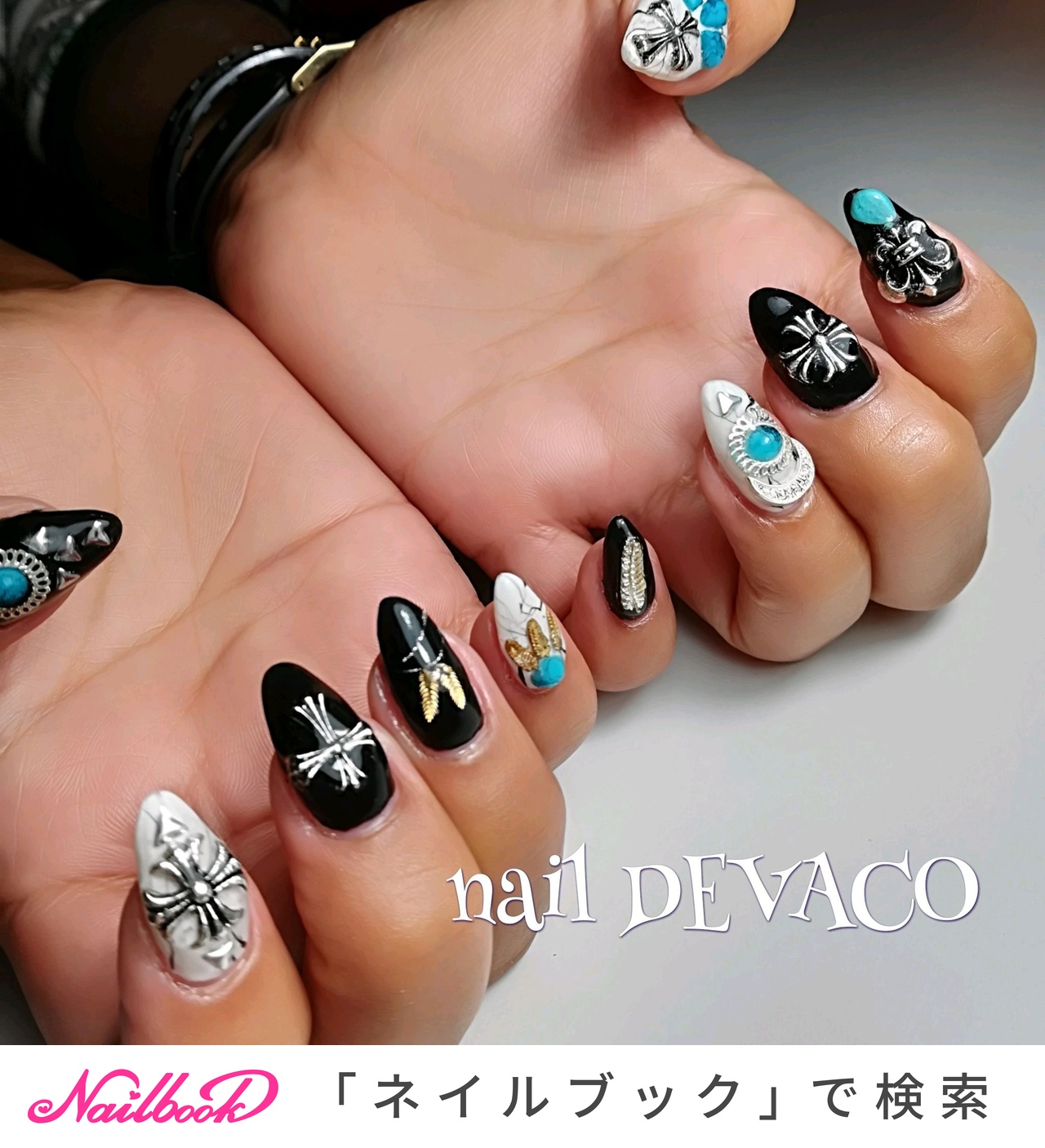 クロムハーツのネイルトップコート 人気順｜ロック/#クロムハーツ風ネイルのネイルデザイン｜ネイルブック