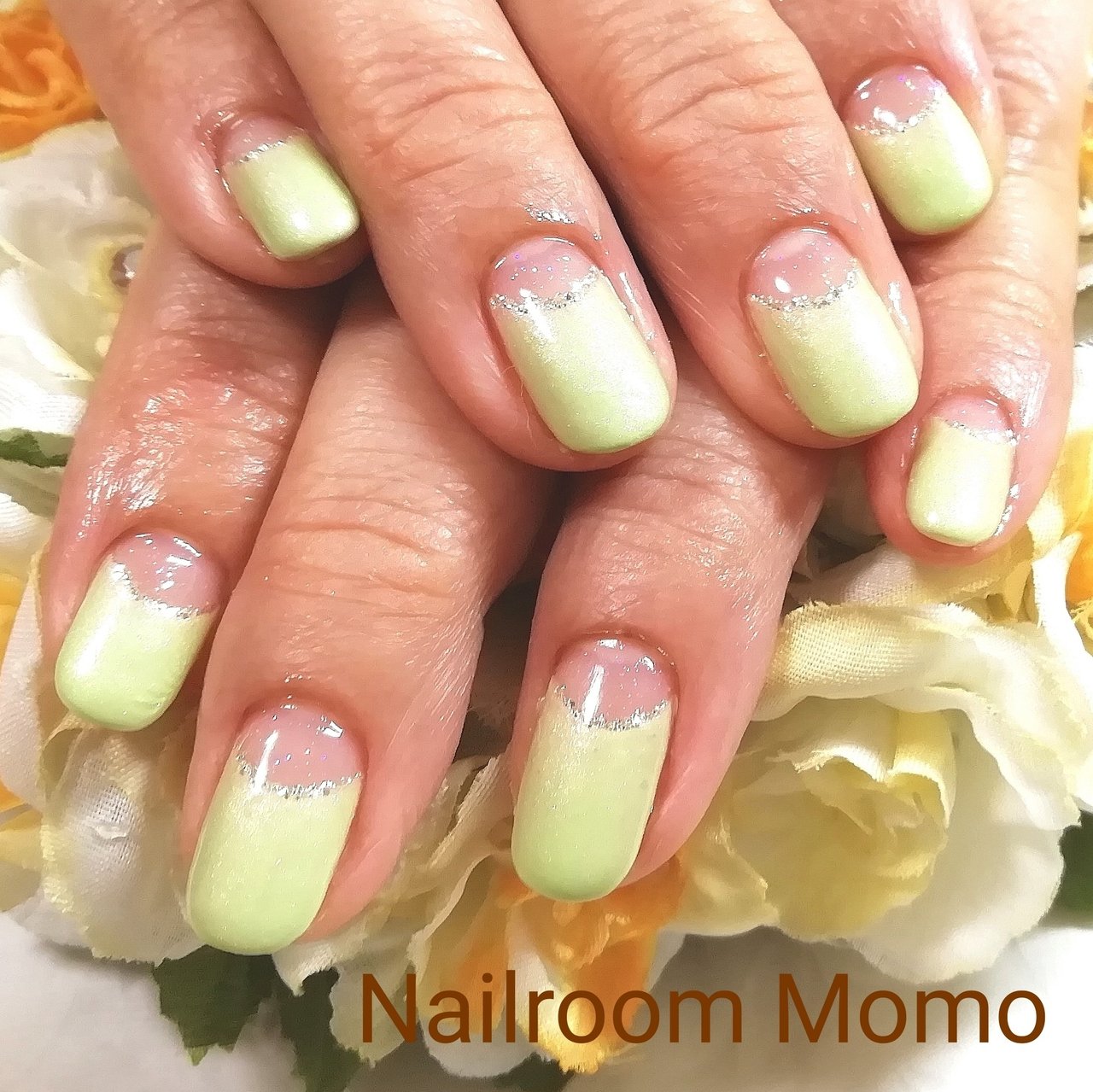 春 夏 ハンド フレンチ ラメ Nailroommomo ネイルルームモモ のネイルデザイン No ネイルブック