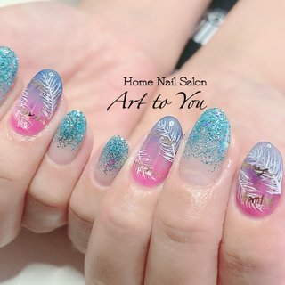 人気順 ブルー 青 ラメグラデのネイルデザイン ネイルブック