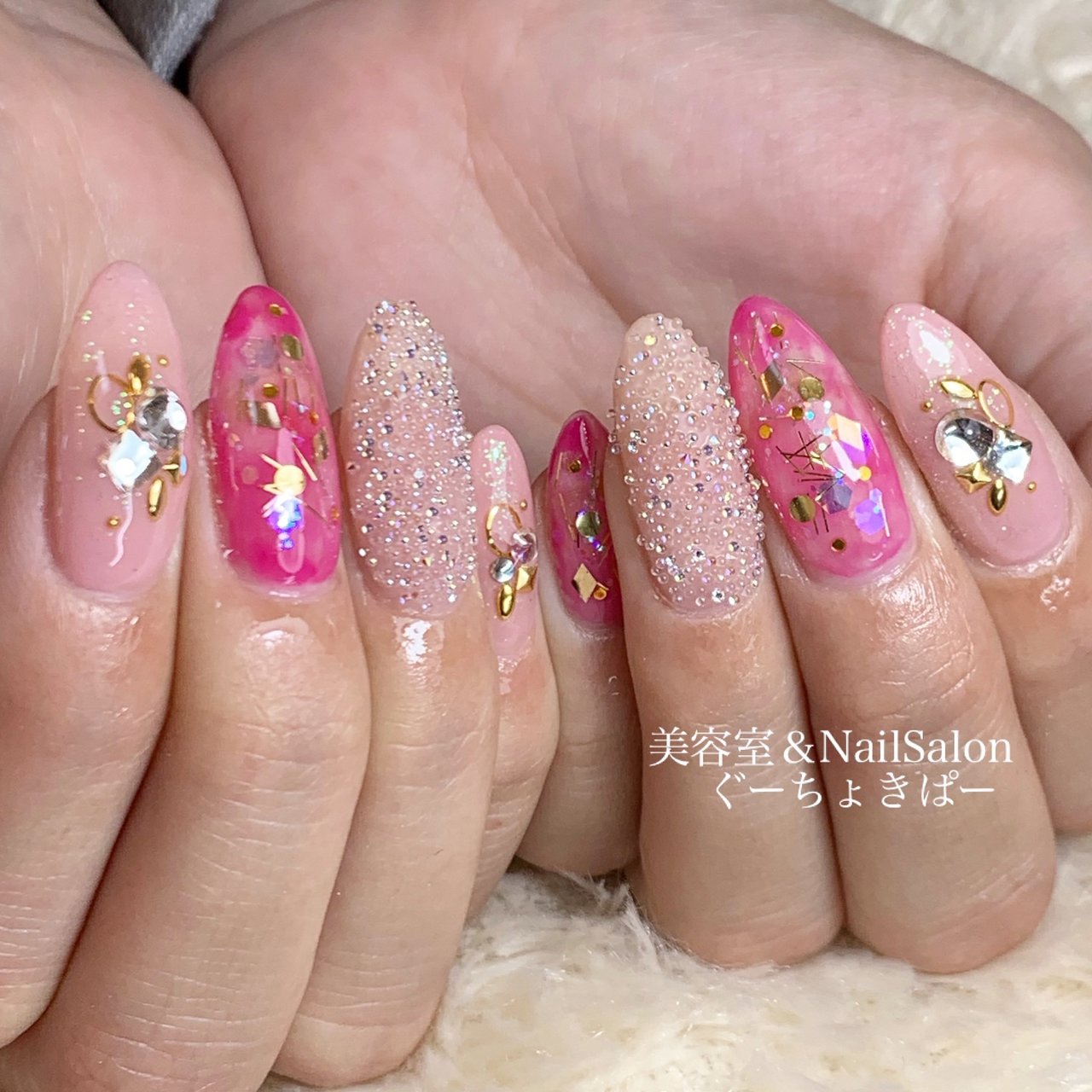 春 夏 オールシーズン ハンド ラメ Nailsalon 美容室ぐーちょきぱーのネイルデザイン No ネイルブック