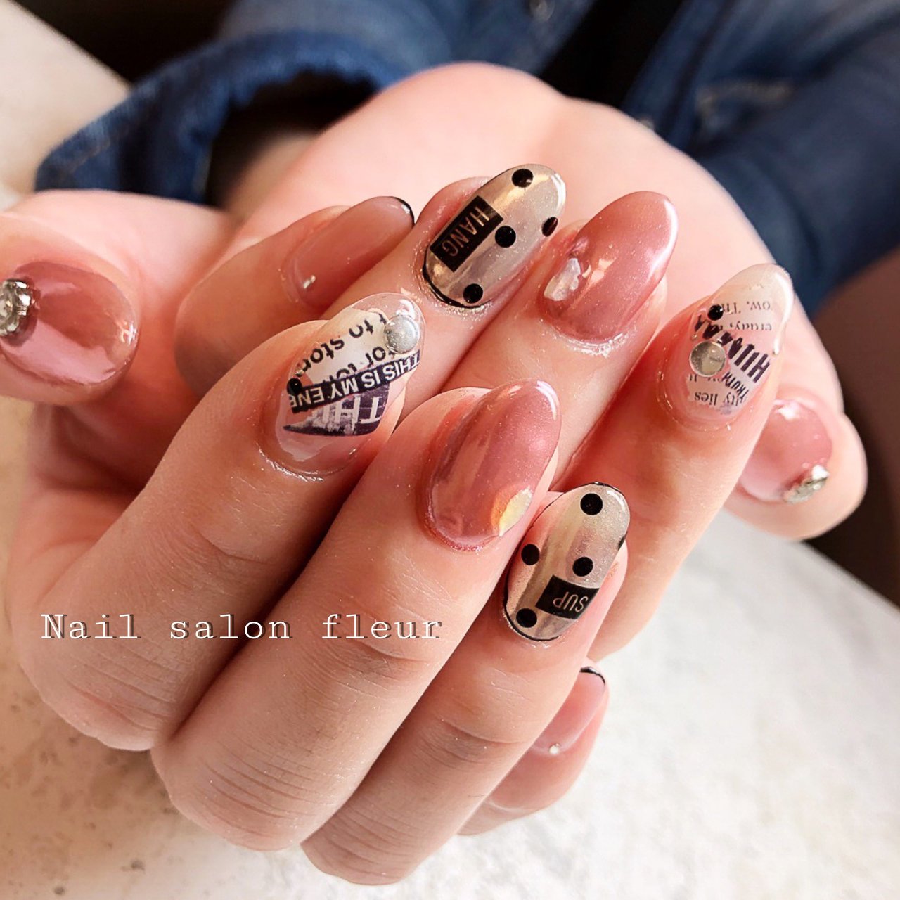 ハンド ドット ミラー ミディアム クリア Nail Fleur Maki Futsukiのネイルデザイン No ネイルブック