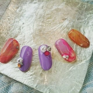 ウォーターマーブルのネイルデザイン 2ページ目 ネイルブック