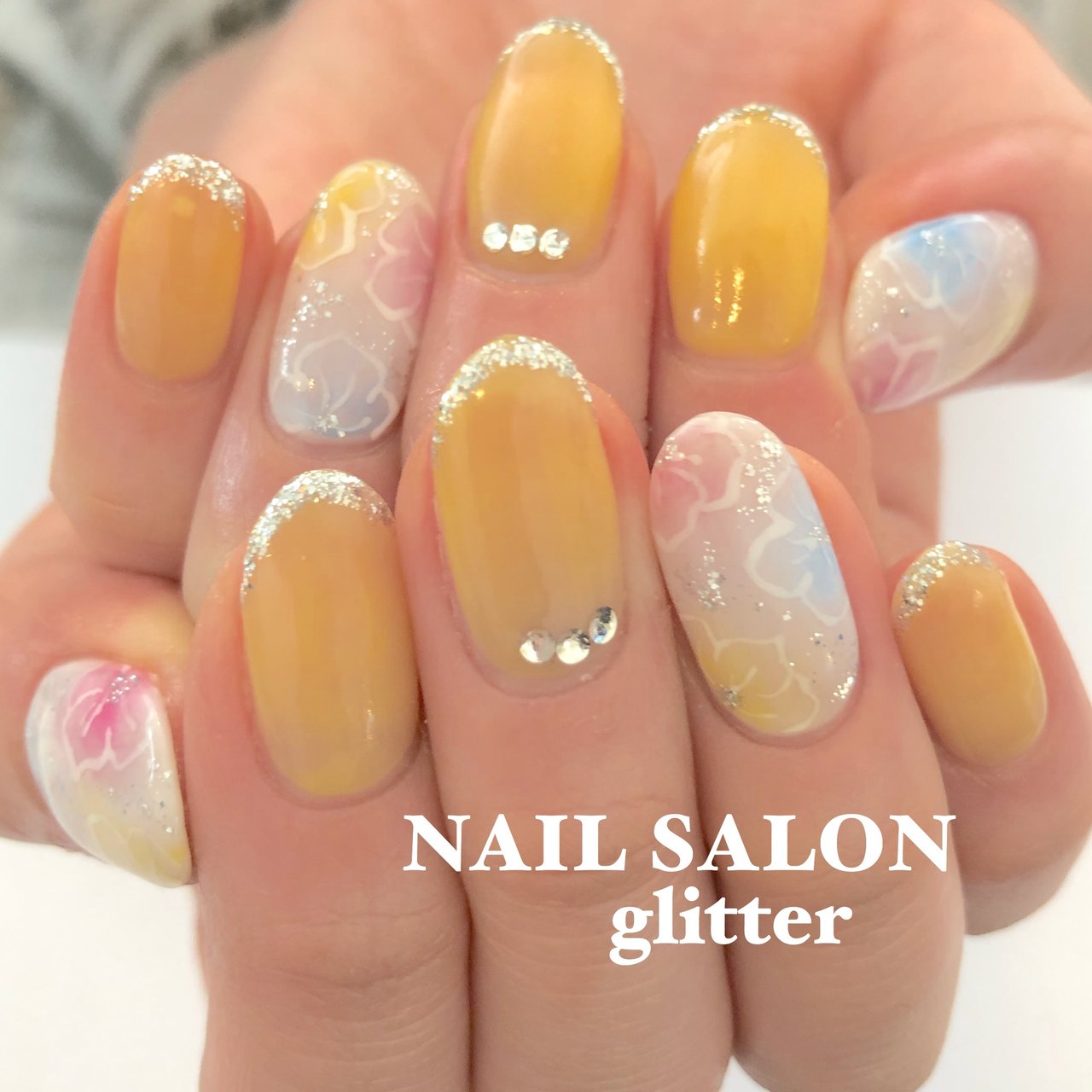 春 夏 リゾート 浴衣 ハンド Nail Salon Glitterのネイルデザイン No ネイルブック