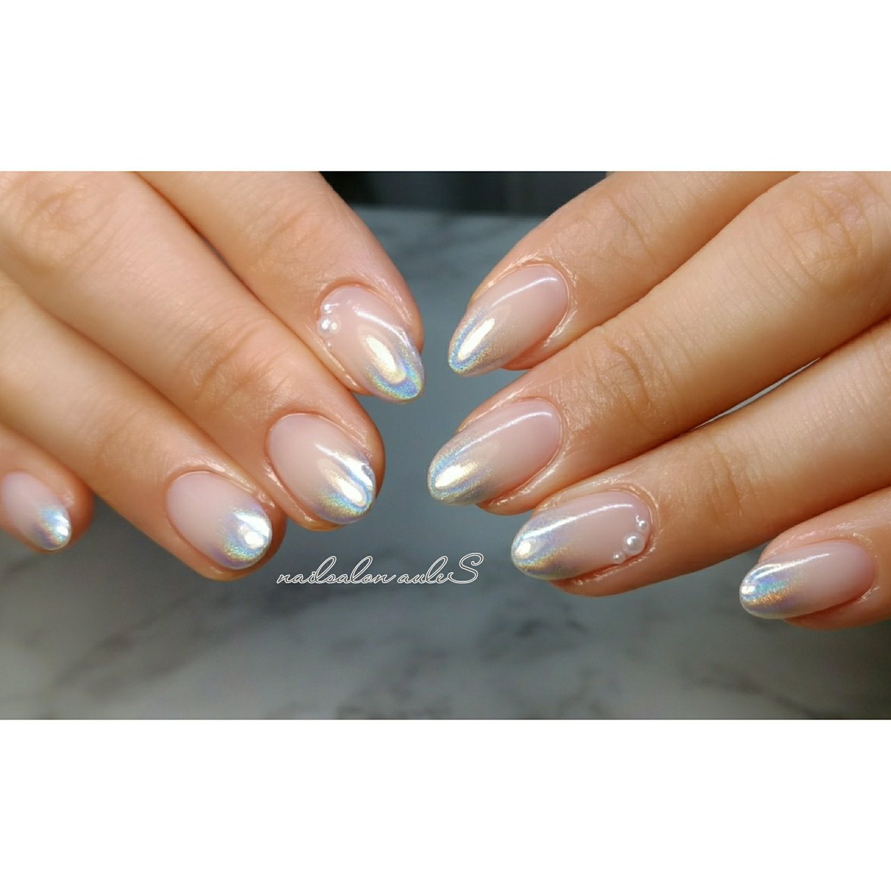 ハンド グラデーション パール ユニコーン ジェルネイル Satoのネイルデザイン No ネイルブック