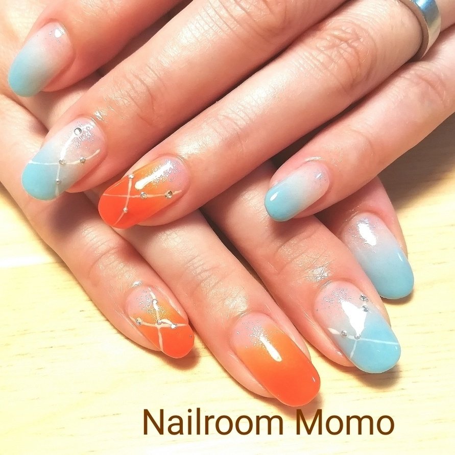 夏 オールシーズン 海 リゾート ハンド Nailroommomo ネイルルームモモ のネイルデザイン No ネイルブック