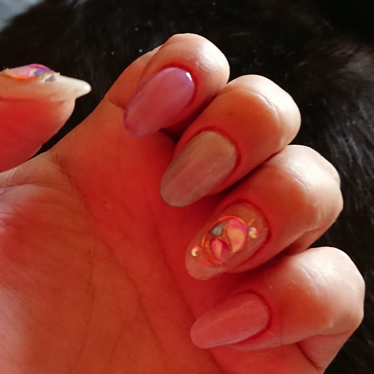 夏 ハンド ラメ ワンカラー シェル You のネイルデザイン No ネイルブック