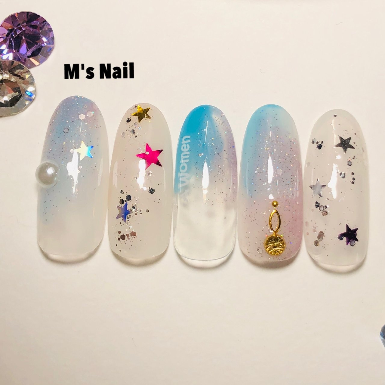 夏 梅雨 七夕 海 ハンド M S Nail エムズネイルのネイルデザイン No ネイルブック