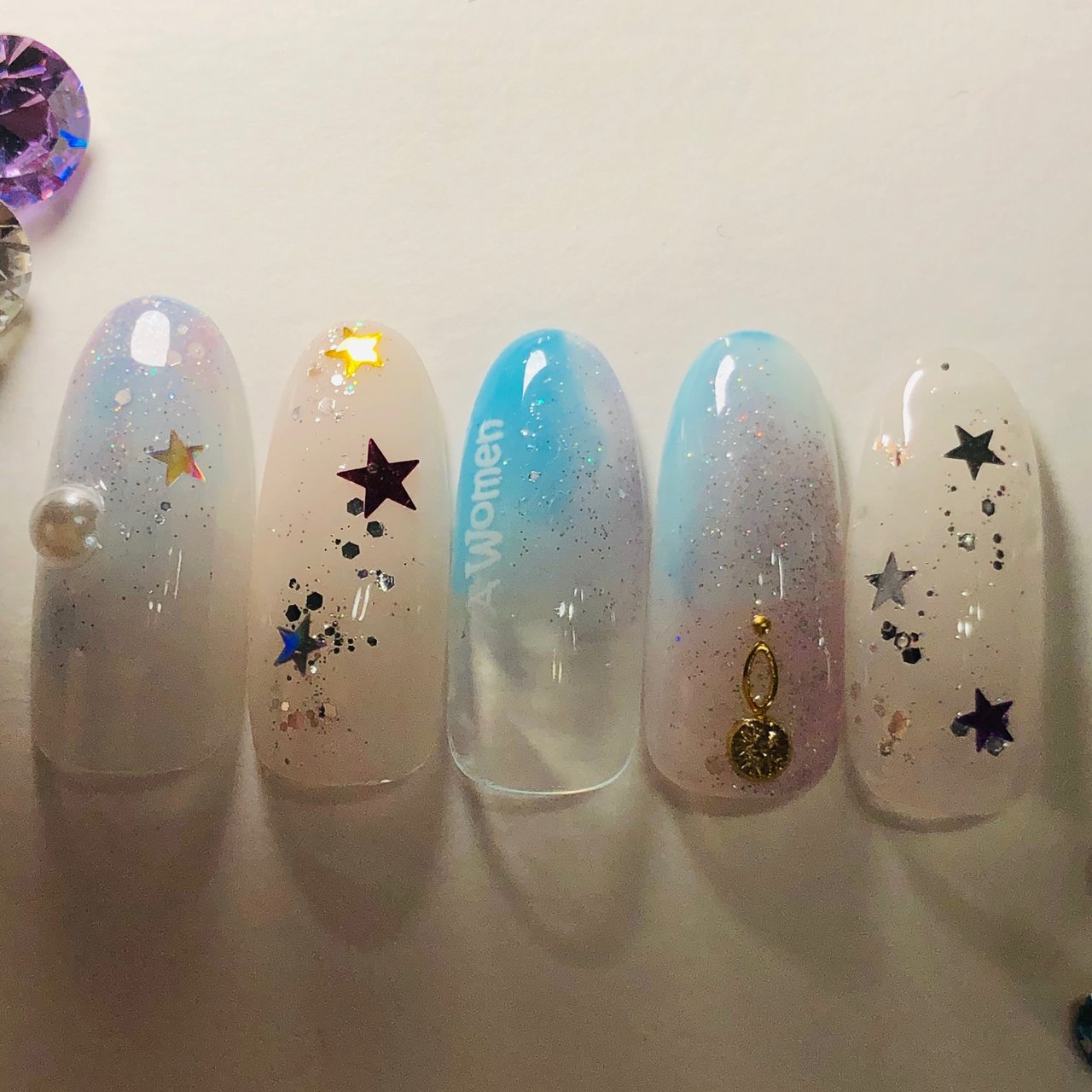 夏 梅雨 七夕 海 ハンド M S Nail エムズネイルのネイルデザイン No ネイルブック