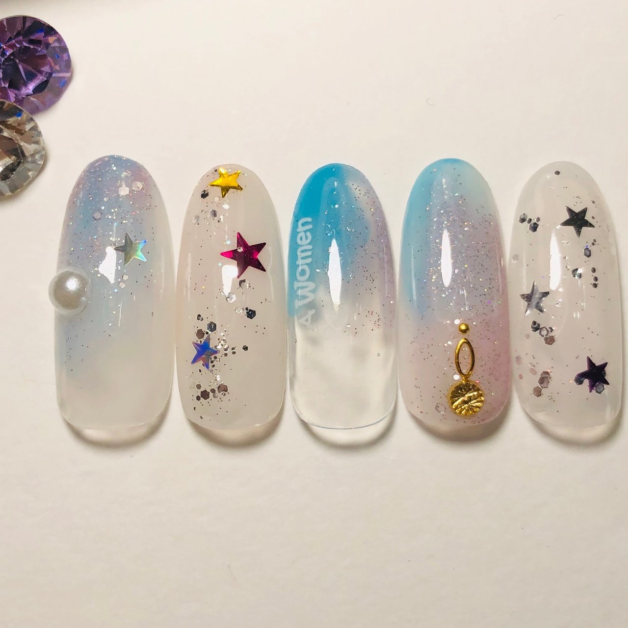 夏 梅雨 七夕 海 ハンド M S Nail エムズネイルのネイルデザイン No ネイルブック