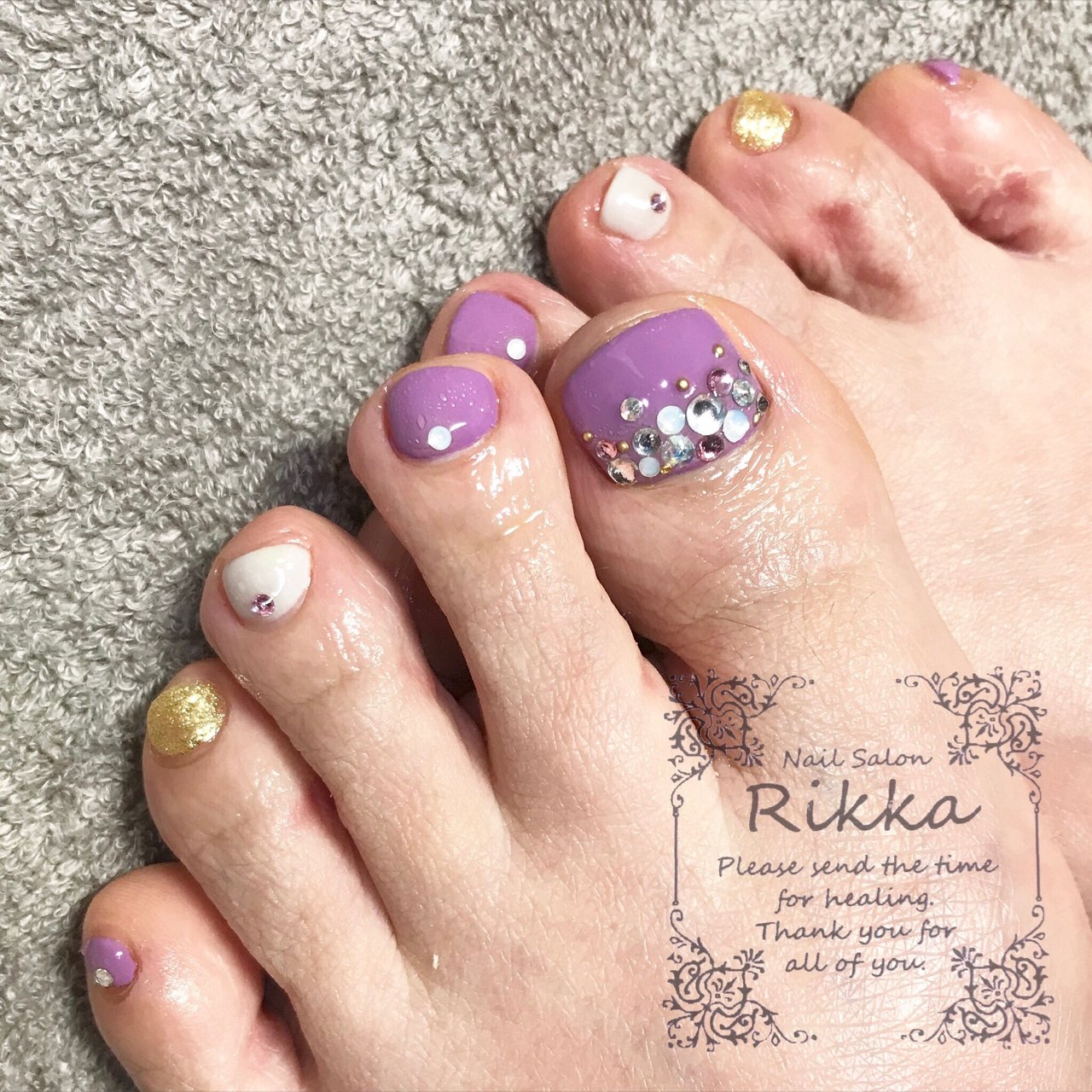 オールシーズン 梅雨 オフィス 女子会 フット Nailsalon Rikkaのネイルデザイン No ネイルブック