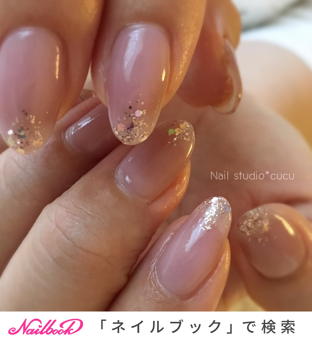 ハンド/シンプル/ラメ/ワンカラー/グレージュ Nail studio*cucuのネイルデザイン[No.4258873]｜ネイルブック