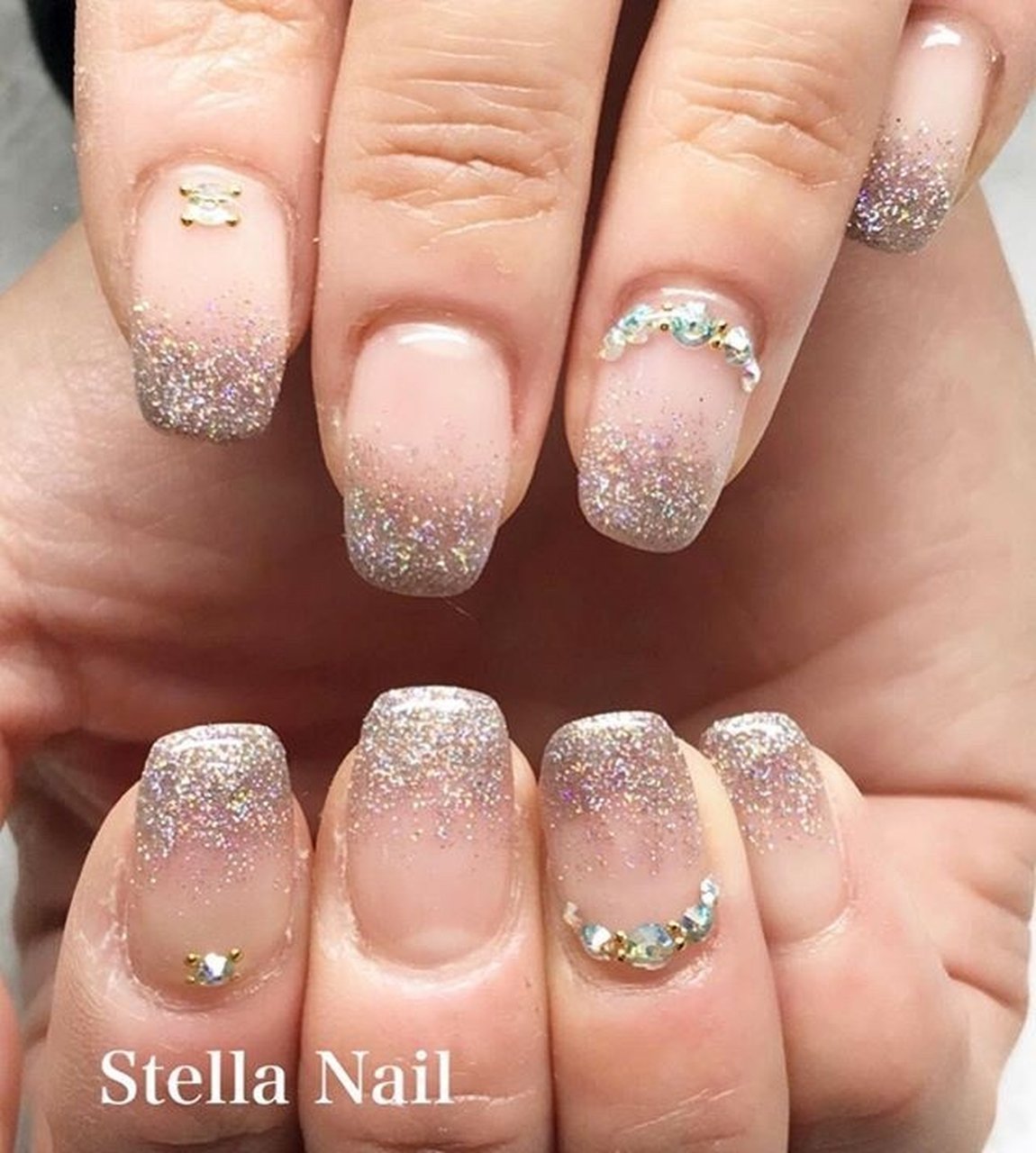 オールシーズン パーティー ハンド ラメ ミディアム Stella Nailのネイルデザイン No ネイルブック