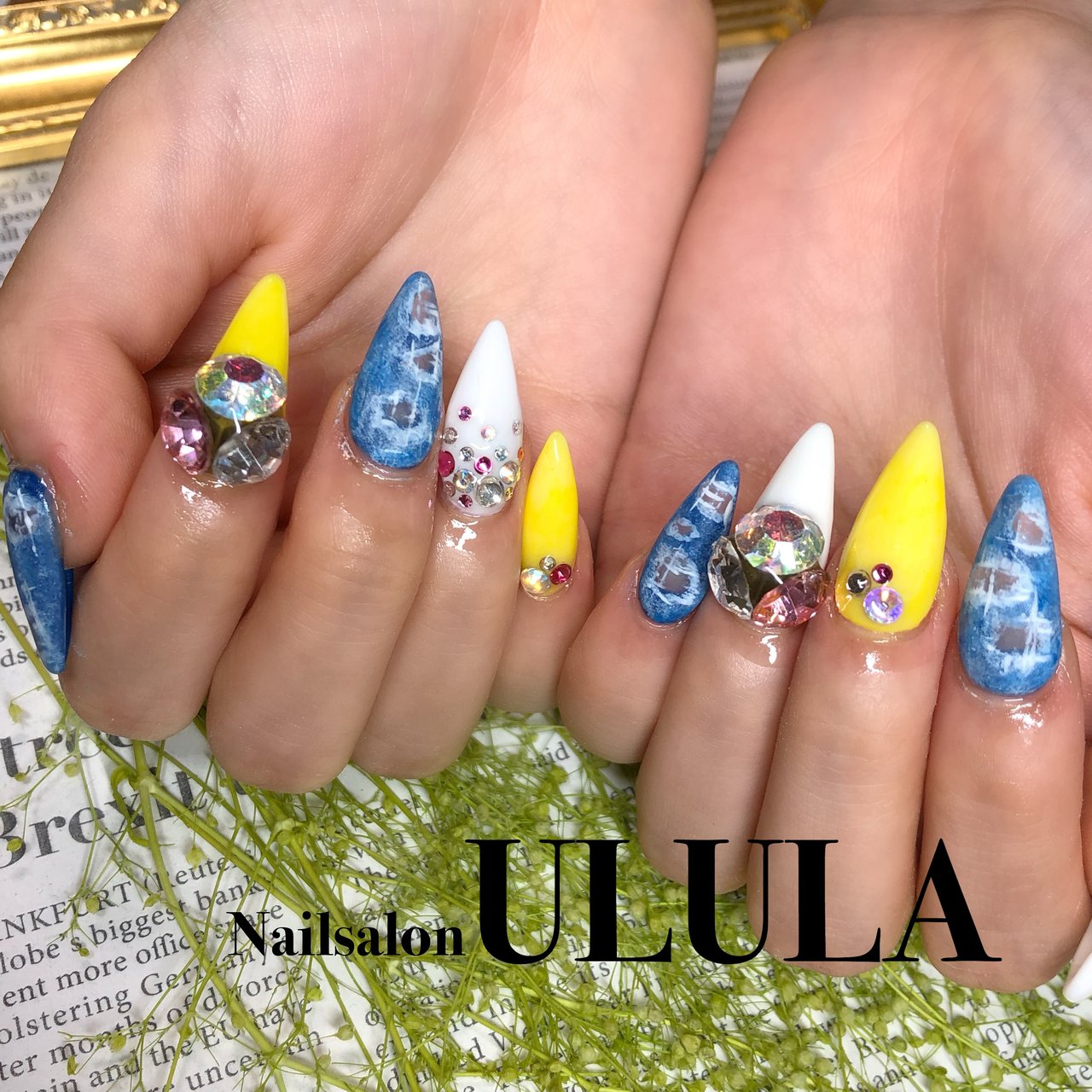 春 夏 ハンド ミディアム ホワイト Nailsalon Ululaのネイルデザイン No ネイルブック