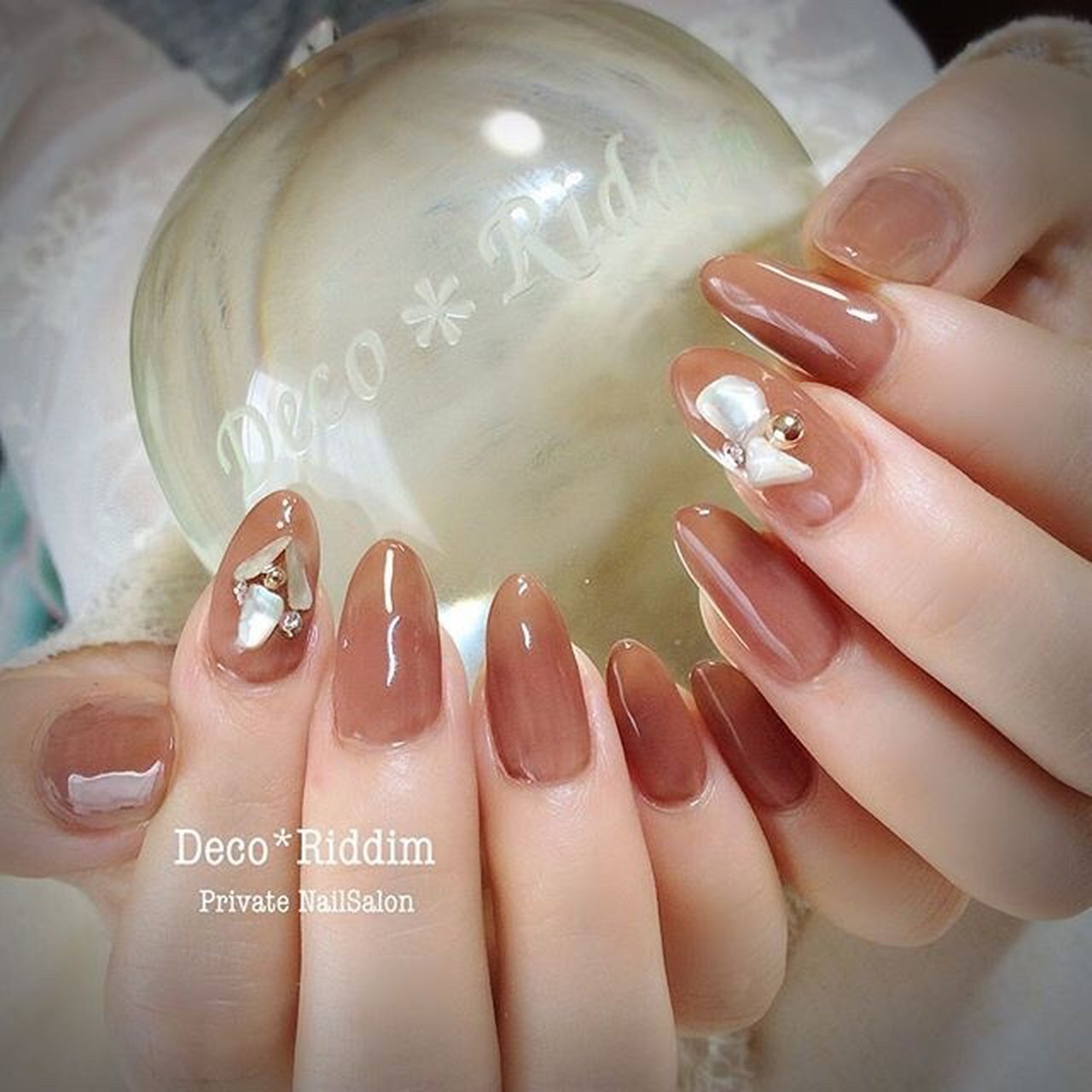 オールシーズン ワンカラー ニュアンス ロング ブラウン Kaori Shimuraのネイルデザイン No ネイルブック