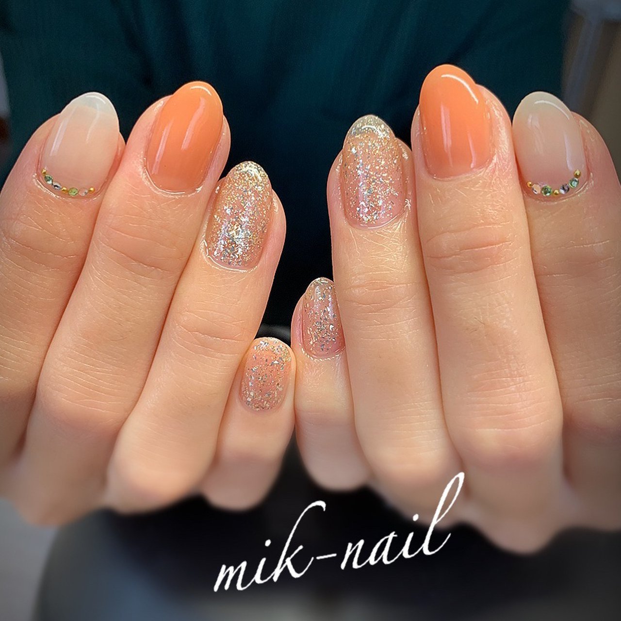 春 夏 ハンド シンプル ラメ Mik Nail石堂美貴のネイルデザイン No ネイルブック