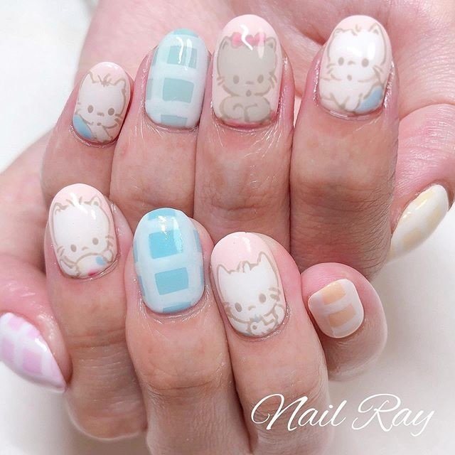 春 オールシーズン ライブ ハンド チェック Nail Ray Kanaのネイルデザイン No ネイルブック