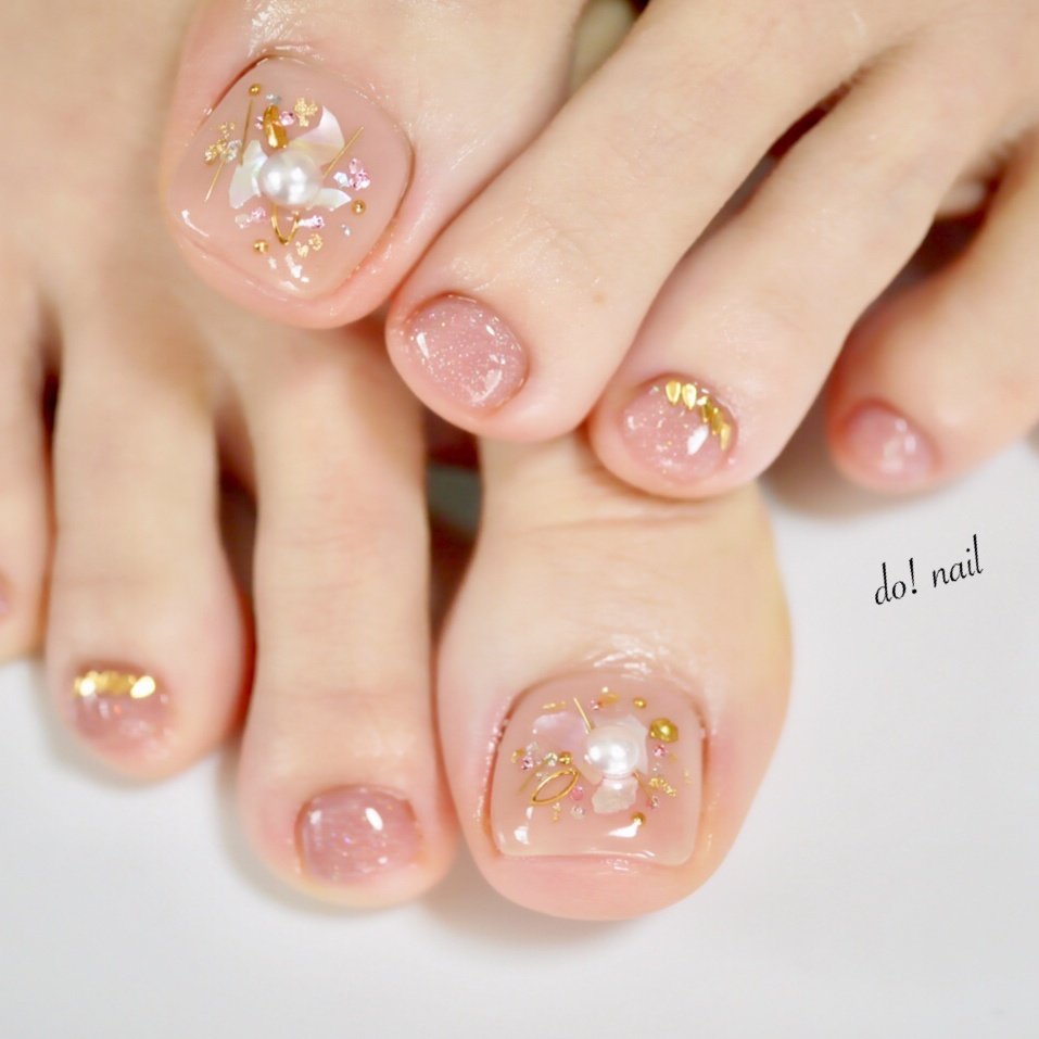 春 夏 オールシーズン ブライダル フット Do Nailのネイルデザイン No ネイルブック