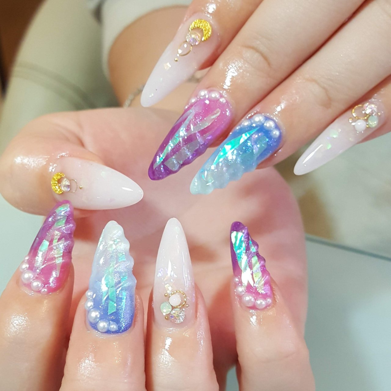 夏 海 リゾート ハンド グラデーション Lilasnail Ayaのネイルデザイン No ネイルブック