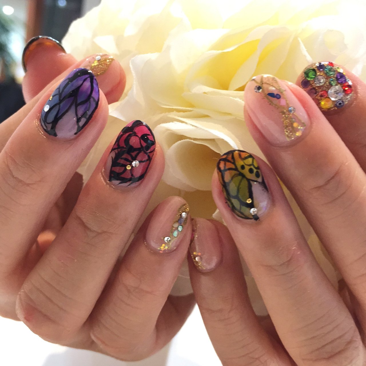 オールシーズン 浴衣 ライブ パーティー ハンド Salon De Galleのネイルデザイン No ネイルブック