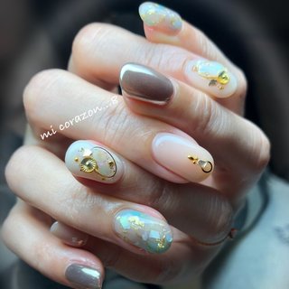 #micorazon...8#nail#ジェルネイル#パラジェル#一層残し#MB#ミラーネイル #シェルネイル #ヌーディーネイル #春 #夏 #ハンド #ワンカラー #シェル #ショート #ホワイト #ベージュ #ブルー #ジェルネイル #お客様 #mi Corazon...8 #ネイルブック