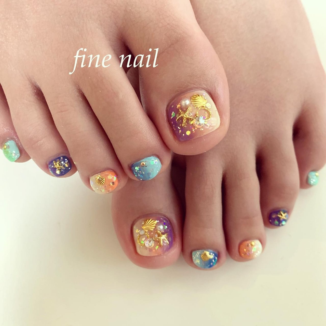 夏 海 リゾート デート フット Fine Nail ファインネイル のネイルデザイン No ネイルブック