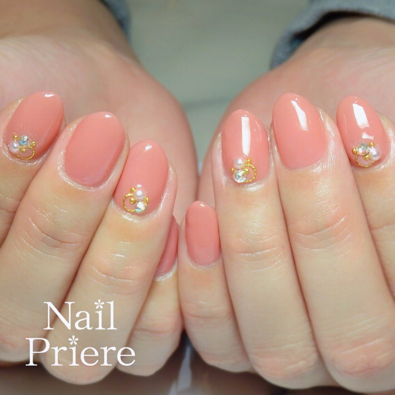 オールシーズン オフィス ブライダル 女子会 ハンド Nail Priereのネイルデザイン No ネイルブック