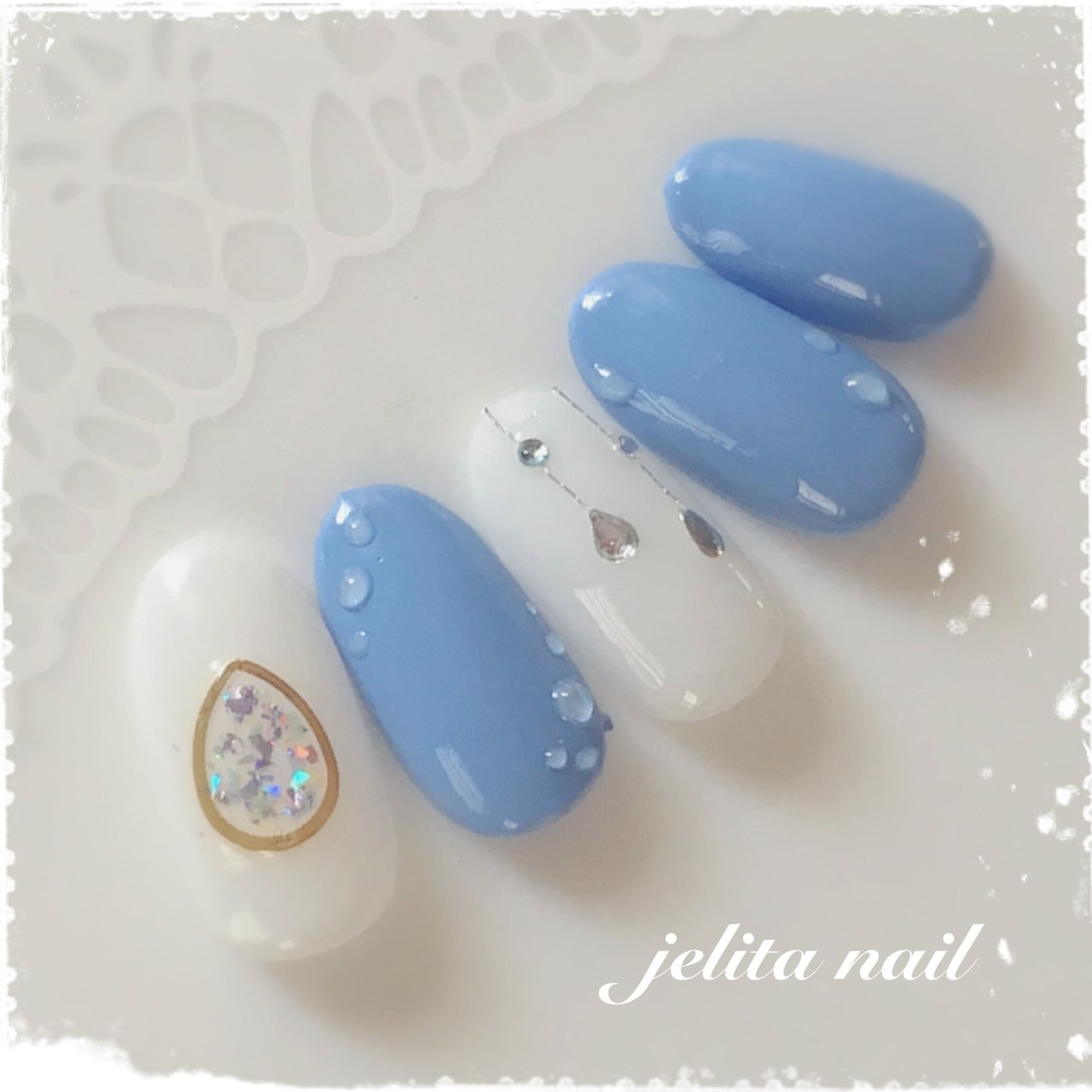 梅雨 水滴 水色 ブルー パープル Jelita Nail 麻生理香子のネイルデザイン No 4275805 ネイルブック