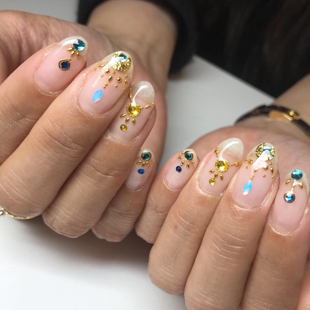 夏 ハンド シンプル エスニック ミディアム S Appur Nail Private Salon のネイルデザイン No ネイル ブック