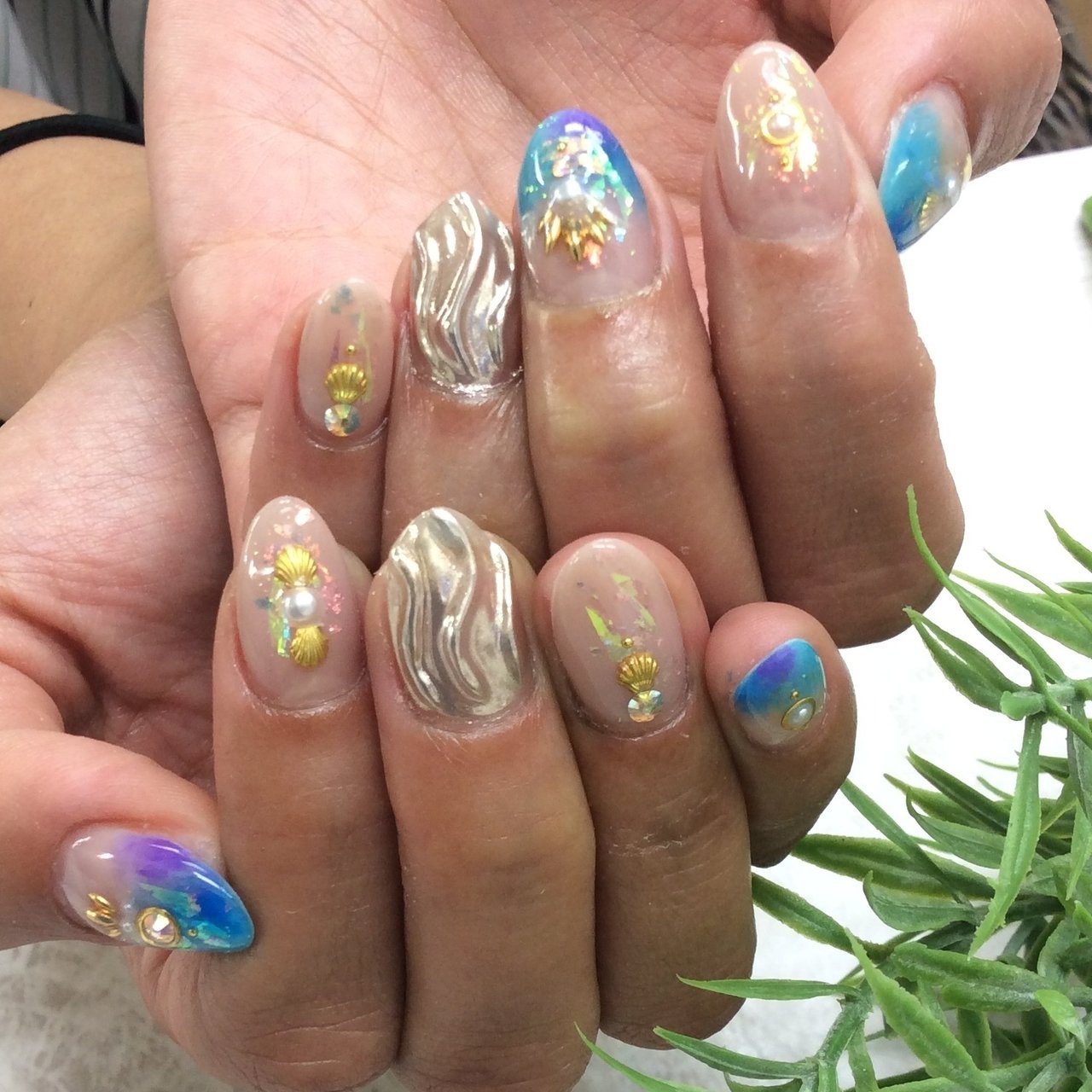 春 夏 海 リゾート ハンド Nailsalon Daisyのネイルデザイン No 4276502 ネイルブック