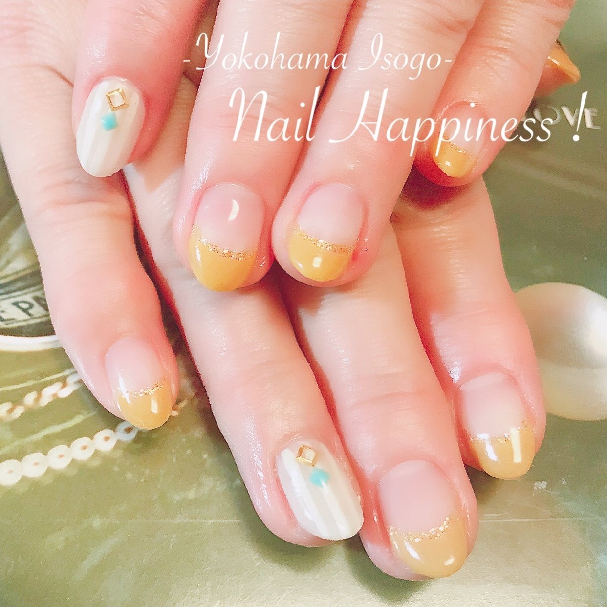 夏 ハンド フレンチ ストライプ ホワイト Nail Happiness ネイルハピネス ささきまきのネイルデザイン No ネイルブック