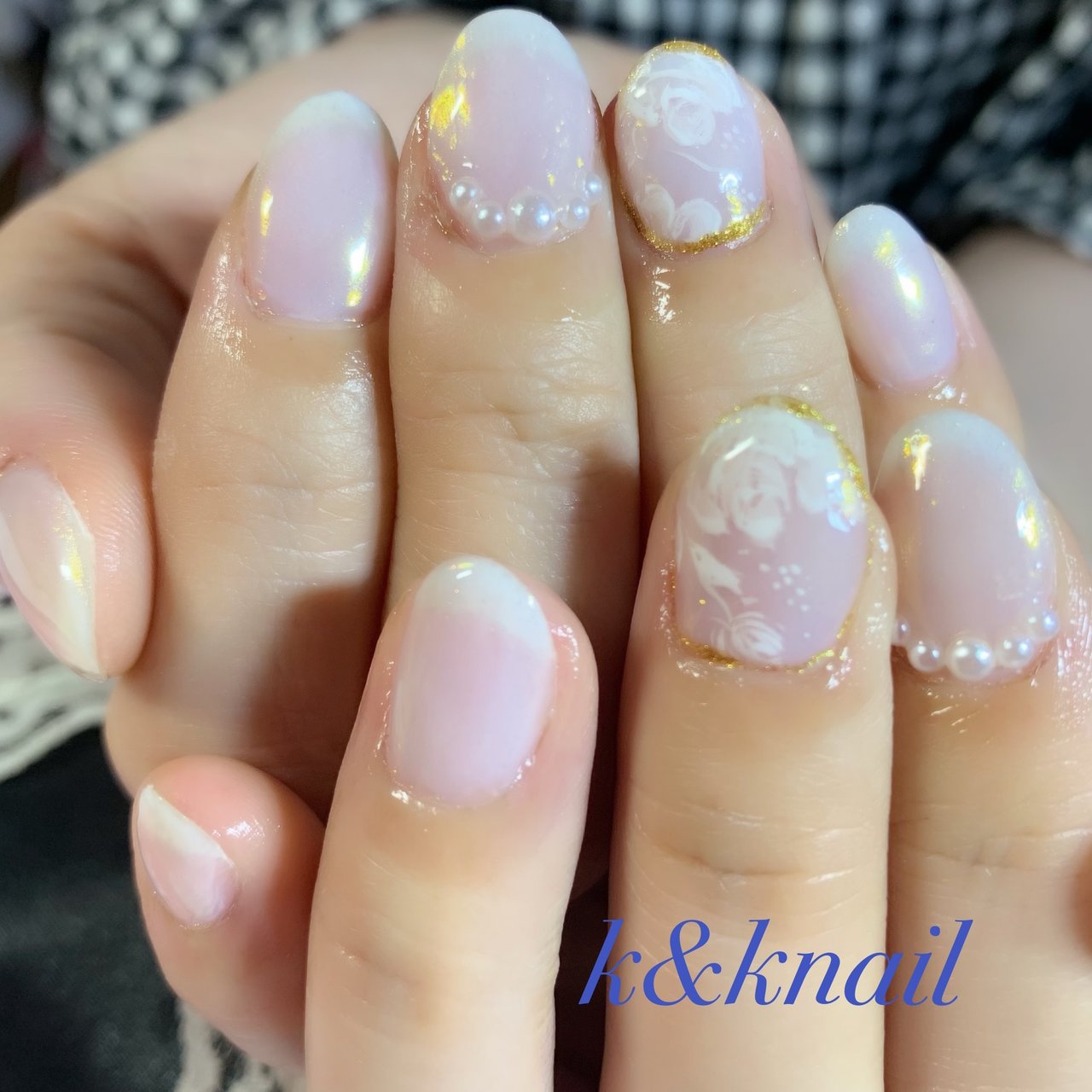 オールシーズン ブライダル パーティー ハンド ラメ Kyoko K Knailのネイルデザイン No ネイルブック