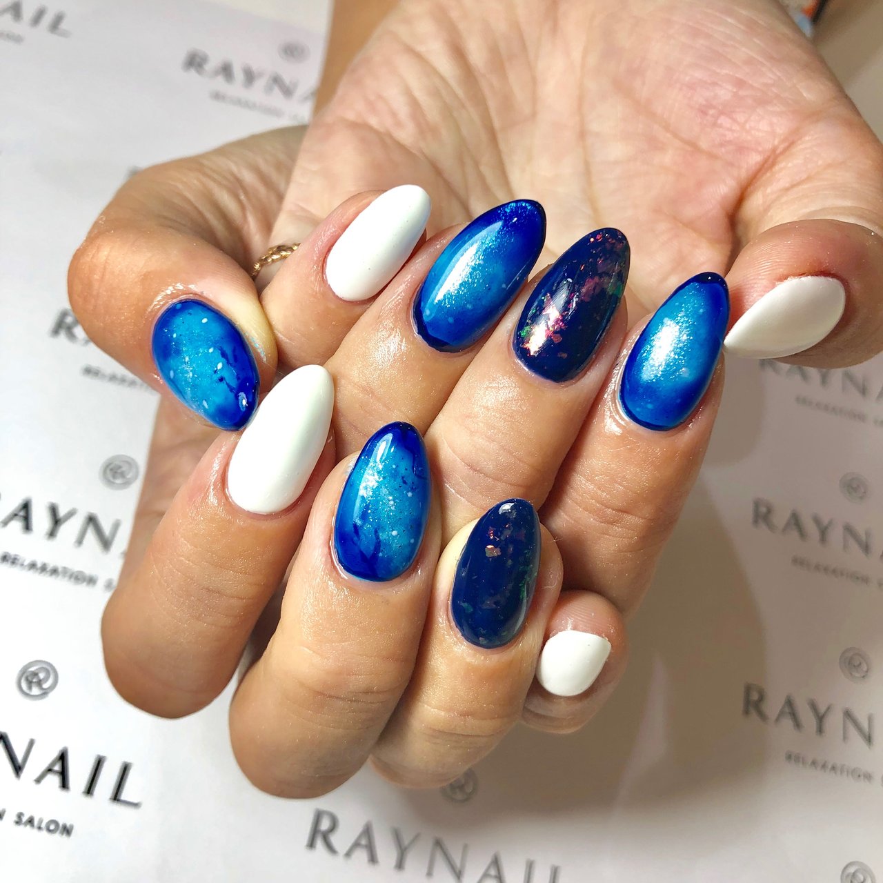 夏 ハンド ワンカラー ミディアム ホワイト Ray Nail大垣店のネイルデザイン No ネイルブック