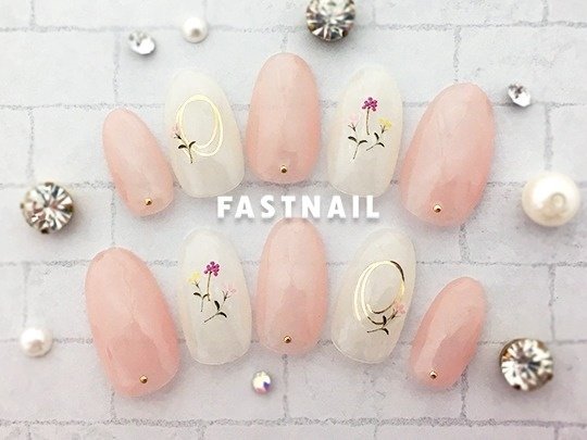 春 夏 ハンド シンプル フラワー Fast Nail ファストネイル のネイルデザイン No ネイルブック