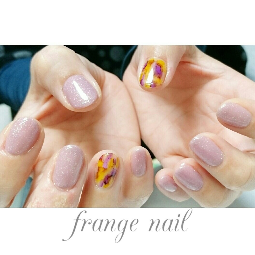 ハンド ピンク イエロー パープル ジェル Frange Nailのネイルデザイン No ネイルブック