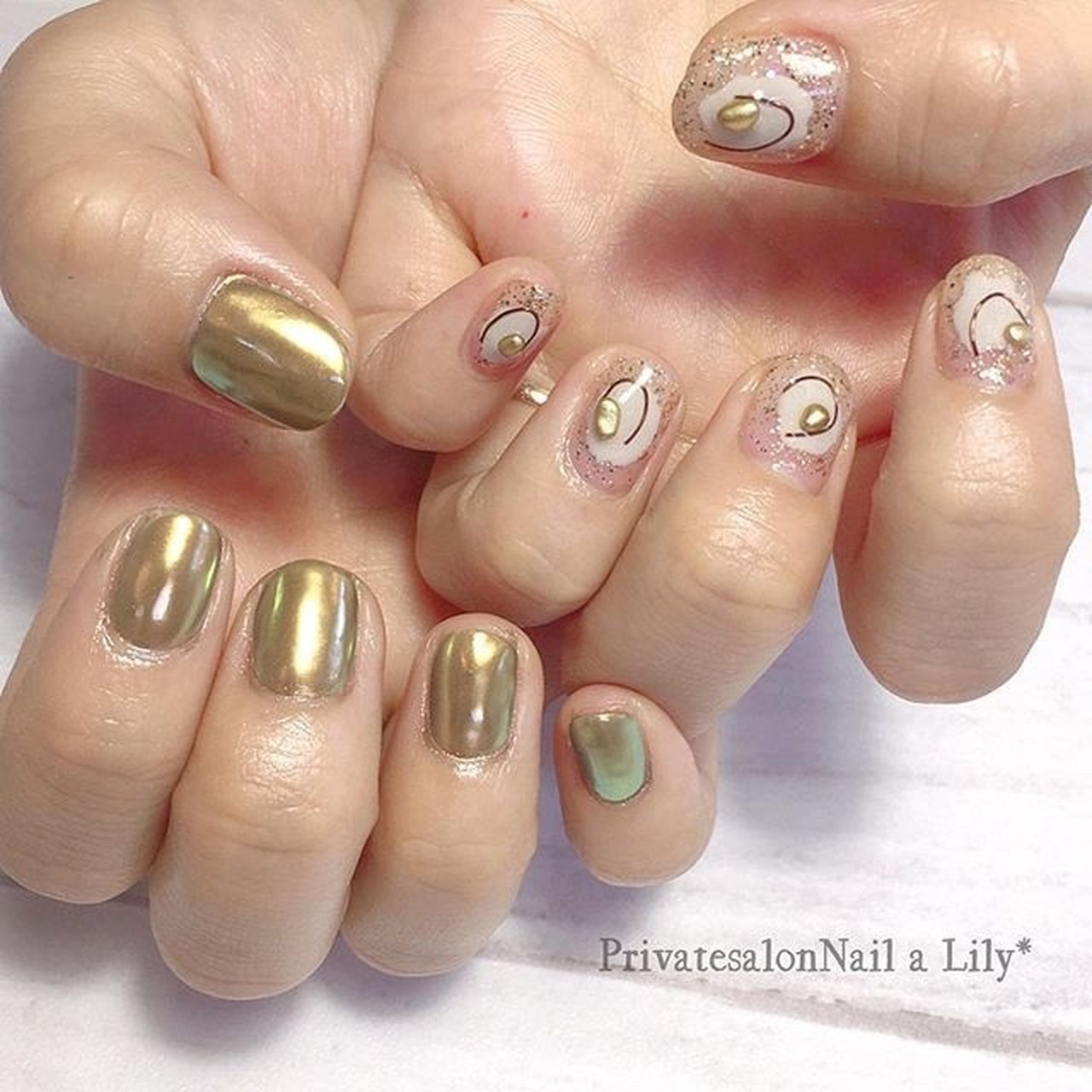 夏 オールシーズン ハンド ミラー ワイヤー Nailalily ネイルアリリー Akiのネイルデザイン No ネイルブック