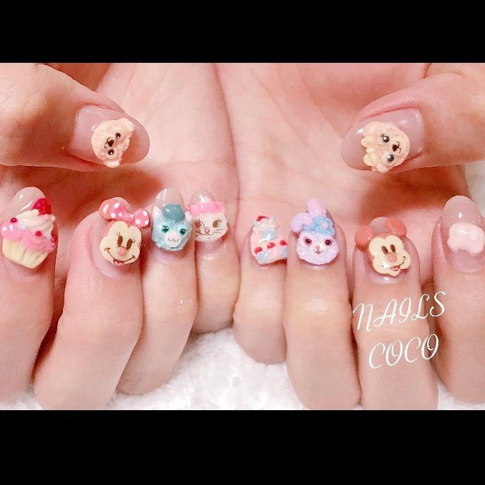 ハンド キャラクター ミディアム パステル Nailscocoのネイルデザイン No ネイルブック