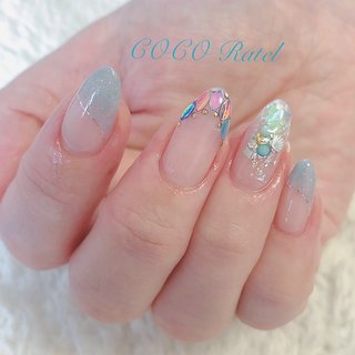 人気順 フレンチ リーフホロのネイルデザイン ネイルブック