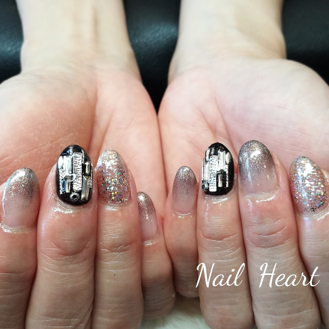 オールシーズン ハンド シンプル アンティーク ロック Nailheartのネイルデザイン No ネイルブック